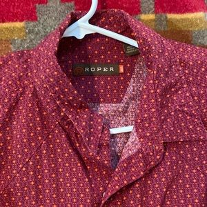Roper 2XL Long Sleeve Pearl Snap Button Down Western Shirt